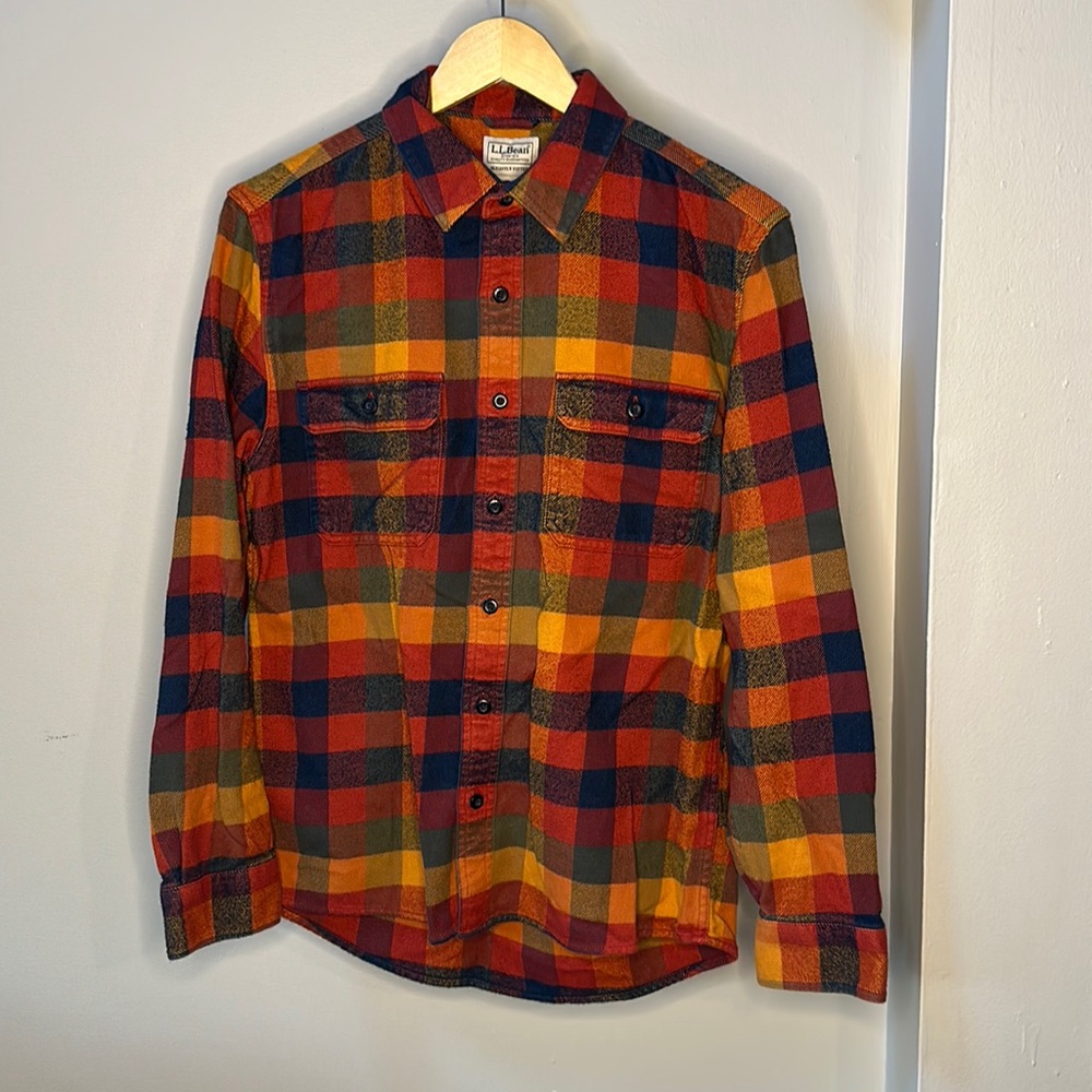 LL Bean Organic Flannel Slightly Fitted